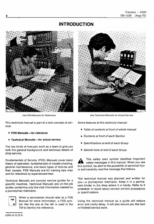 JOHN DEERE 4320 TRACTOR TECHNICAL MANUAL TM1029