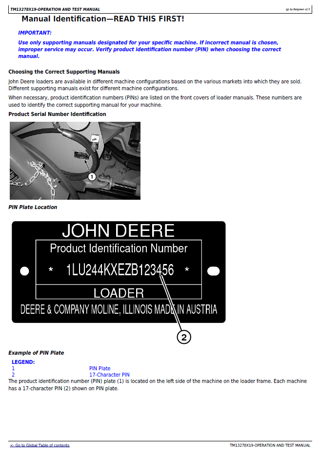 TM13278X19 - JOHN DEERE 244K, 244K-II AND 324K COMPACT LOADER DIAGNOSTIC OPERATION AND TEST MANUAL