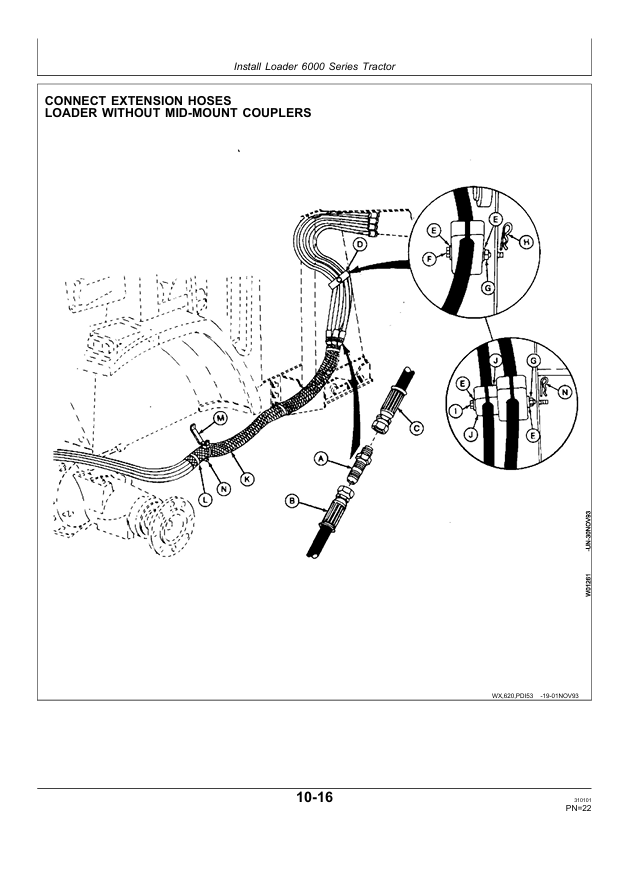 JOHN DEERE 620 LOADER PRE DELIVERY INSTRUCTION MANUAL PDIW42599