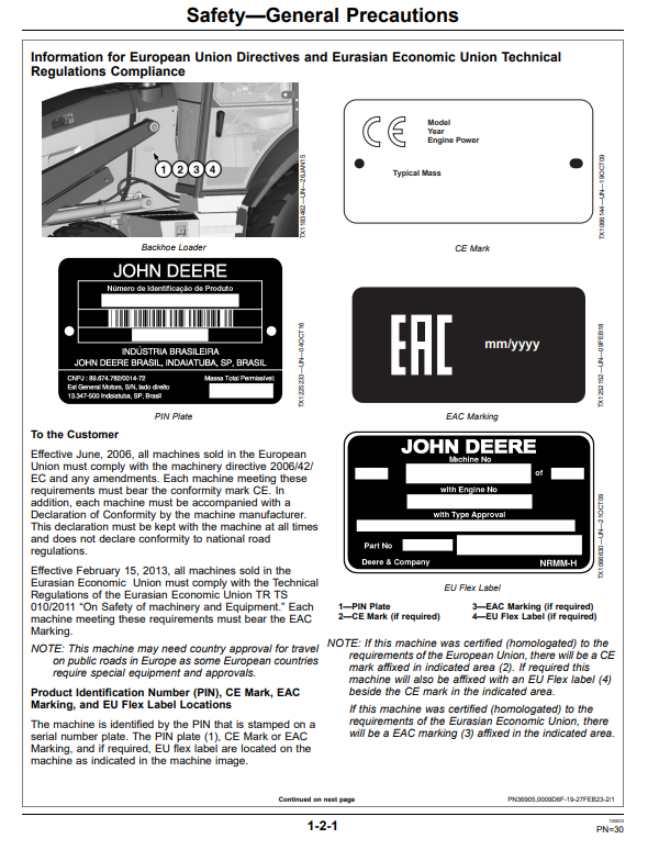 JOHN DEERE 310L BACKHOE LOADER OPERATOR MANUAL OMT390394X19