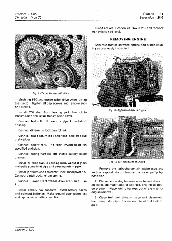 JOHN DEERE 4320 TRACTOR TECHNICAL MANUAL TM1029