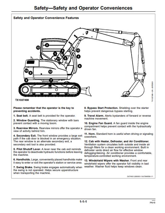 JOHN DEERE 75D EXCAVATOR OPERATOR MANUAL OMT239667