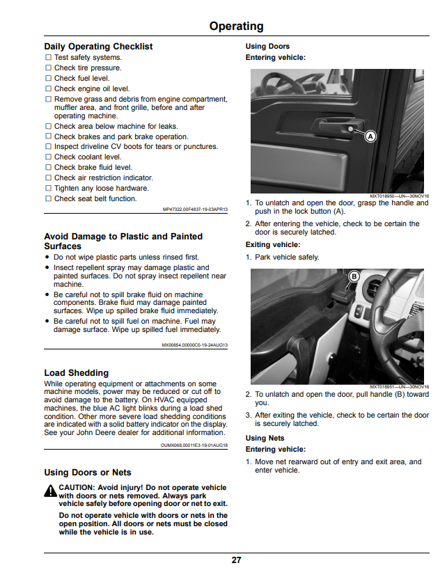 JOHN DEERE XUV865E, XUV865M, XUV865R GATOR™ UTILITY VEHICLE OPERATOR MANUAL OMUC13637