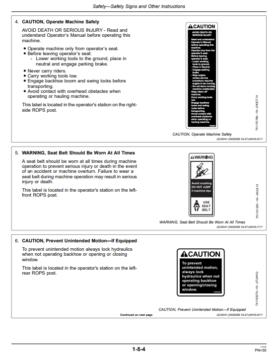 JOHN DEERE 710L BACKHOE LOADER OPERATOR MANUAL OMT362654X19