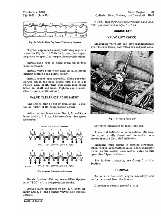JOHN DEERE 5020 TRACTOR TECHNICAL MANUAL TM1022