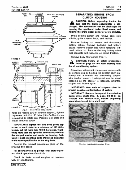 JOHN DEERE 4230 TRACTOR TECHNICAL MANUAL TM1056