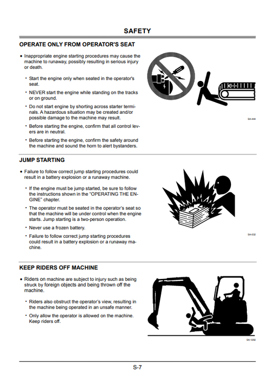 HITACHI ZAXIS 60USB-3 HYDRAULIC EXCAVATOR OPERATOR MANUAL EM1N1NA12