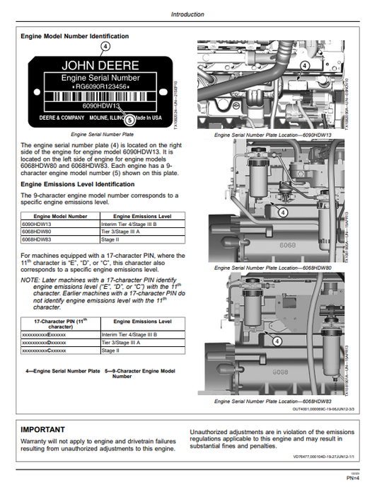 JOHN DEERE 644K 4WD LOADER OPERATOR MANUAL OMT274895