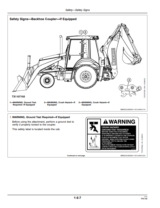 JOHN DEERE 310K EP BACKHOE LOADER OPERATOR MANUAL OMT305695