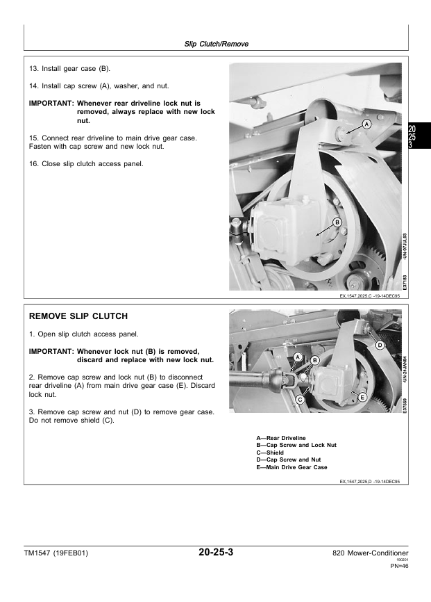 JOHN DEERE 820 MOWER-CONDITIONER TECHNICAL MANUAL TM1547