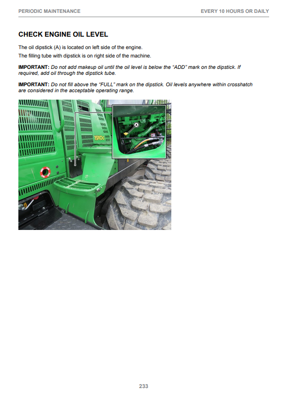 JOHN DEERE 1910G FINAL TIER 4 FIXED CABIN OPERATOR MANUAL F700338