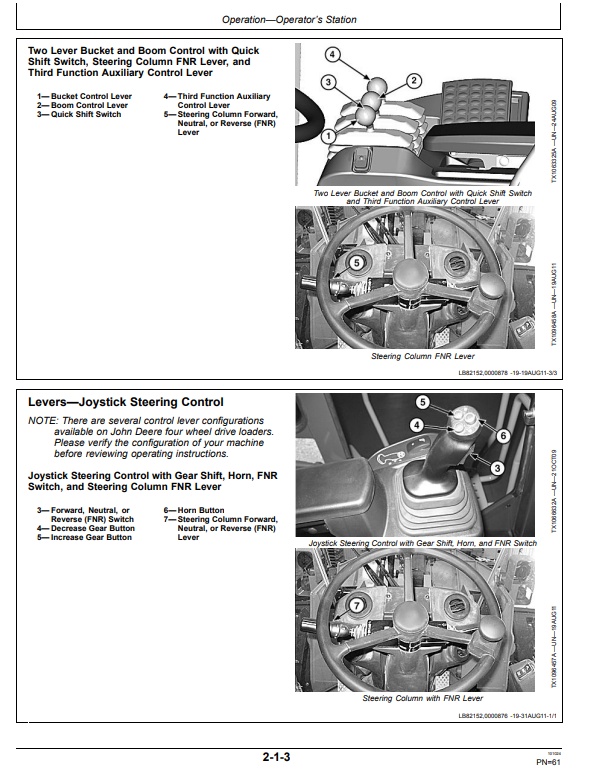 JOHN DEERE 844K-III 4WD LOADER OPERATOR MANUAL OMT388954X19