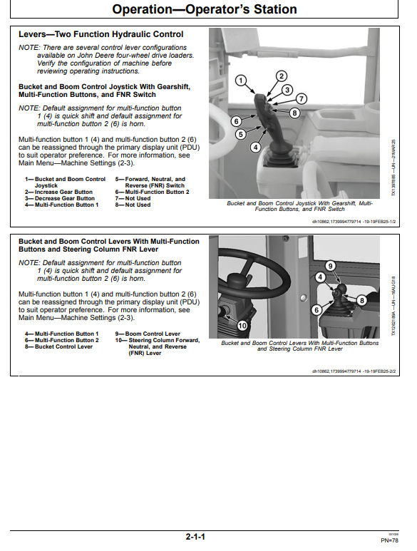 JOHN DEERE 524 P 4WD LOADER OPERATOR MANUAL OMT495779X019