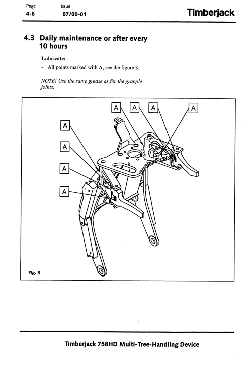JOHN DEERE 758HD MULTI-TREE HANDLING DEVICE OPERATOR MANUAL F060898