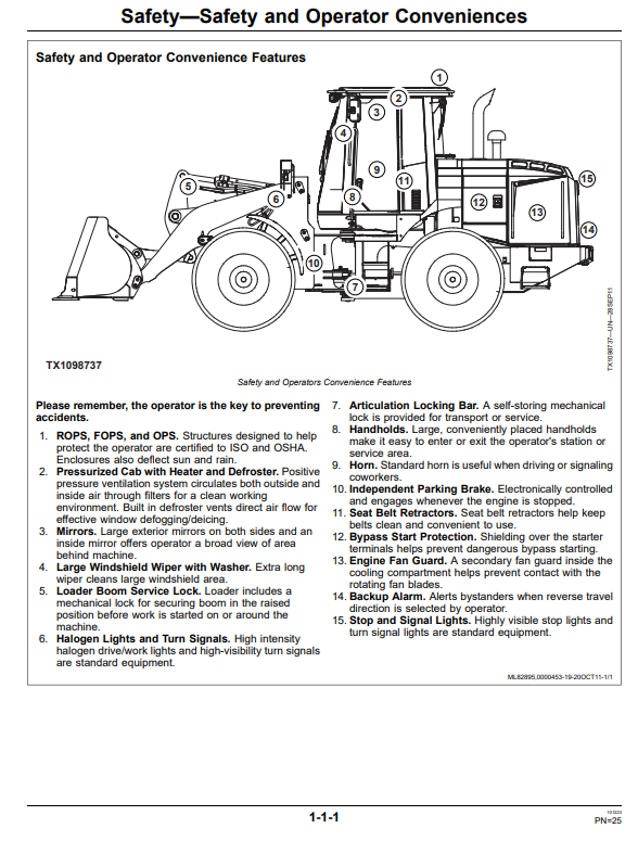 JOHN DEERE 644K 4WD LOADER OPERATOR MANUAL OMT227998