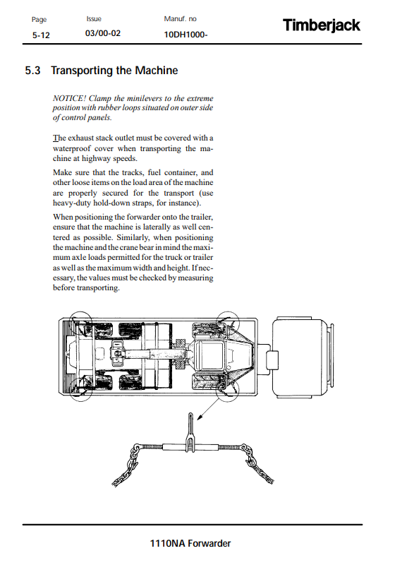 JOHN DEERE 1110NA FORWARDER OPERATOR MANUAL F059888