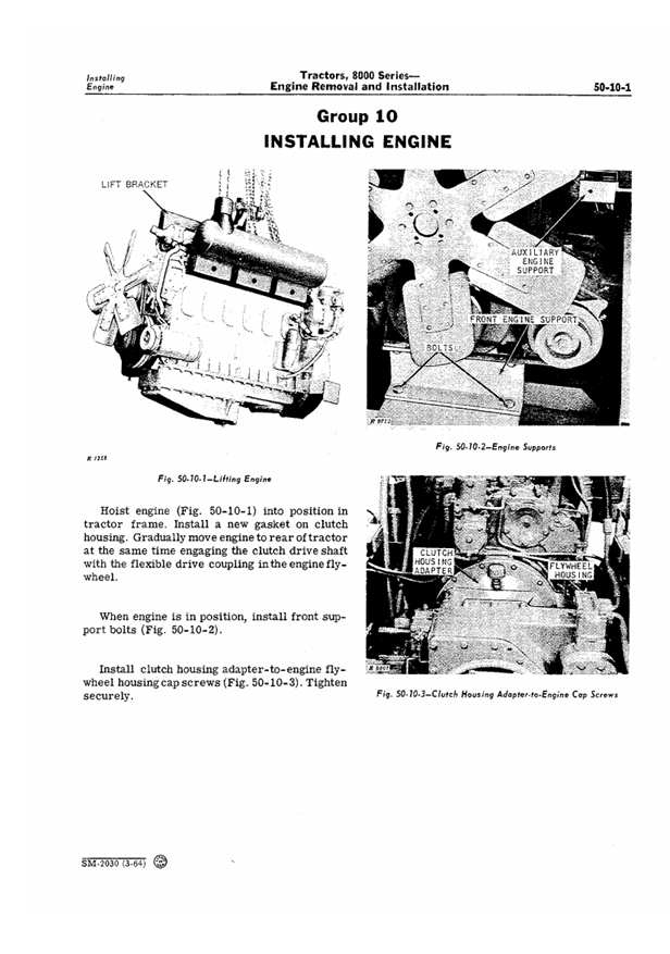 JOHN DEERE 8000 SERIES TRACTOR SERVICE MANUAL SM2030