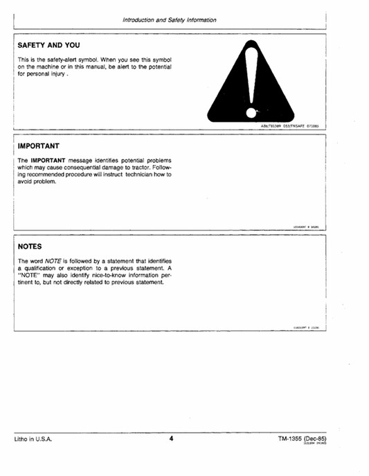 JOHN DEERE 8450 AND 8650 TRACTOR TECHNICAL MANUAL TM1355
