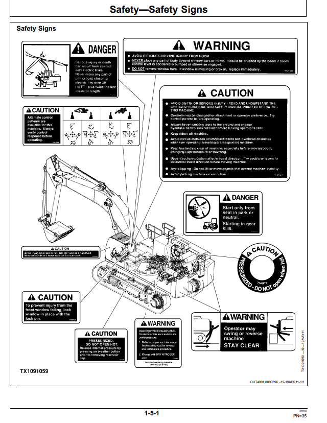 JOHN DEERE 870GLC EXCAVATOR OPERATOR MANUAL OMT293267