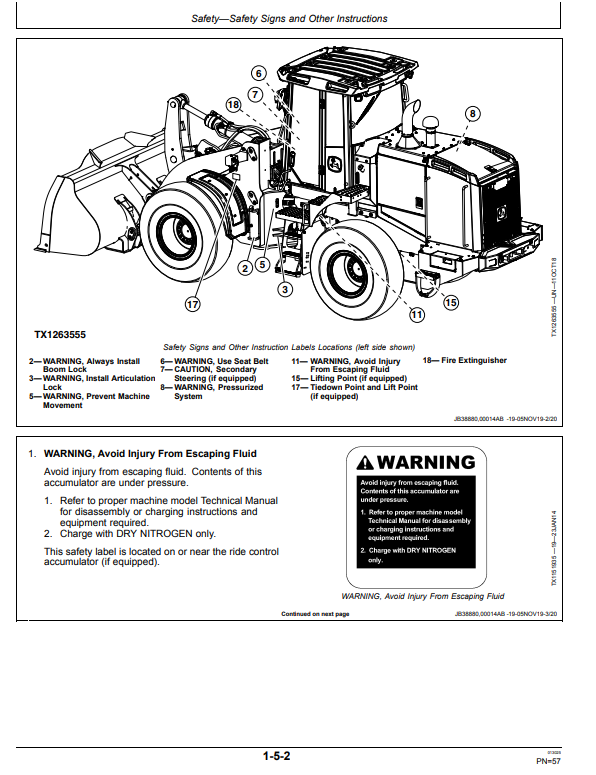 JOHN DEERE 624L 4WD LOADER OPERATOR MANUAL OMT406389X19