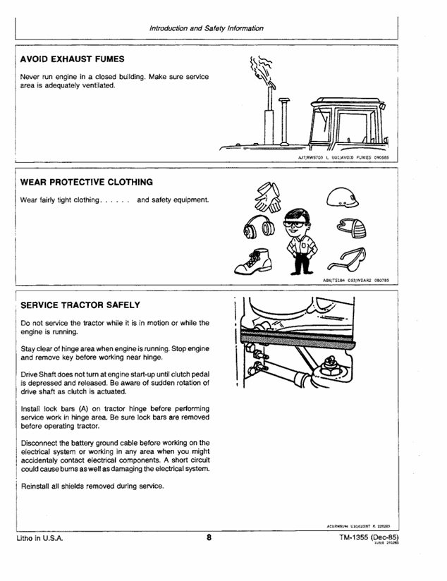 JOHN DEERE 8450 AND 8650 TRACTOR TECHNICAL MANUAL TM1355