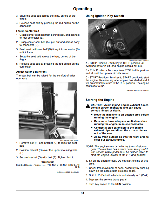 JOHN DEERE XUV835E, XUV835M, XUV835R GATOR™ UTILITY VEHICLES OPERATOR MANUAL OMUC29853