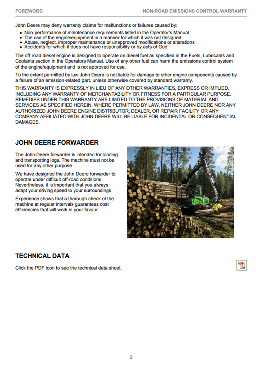 JOHN DEERE 1110G / 1210G / 1510G INTERIM TIER 4 OPERATOR MANUAL F697772