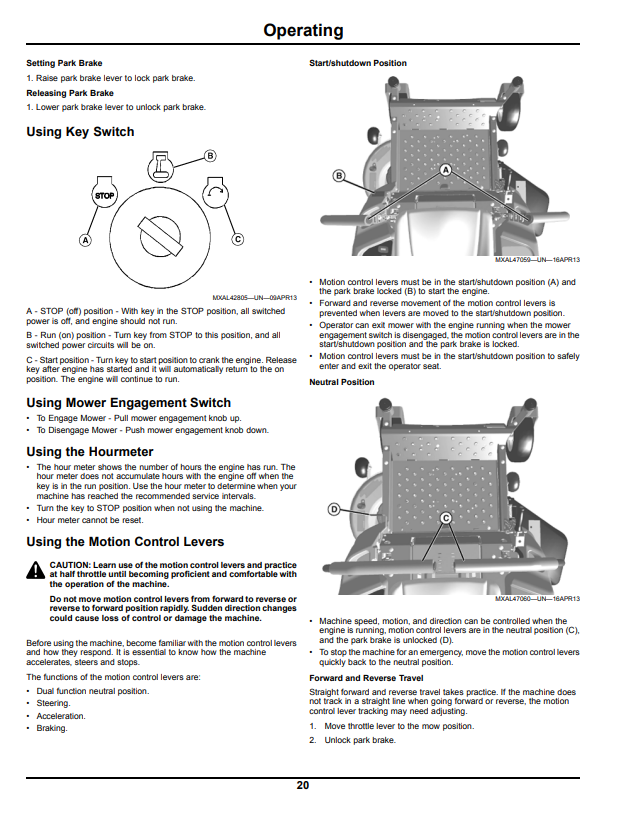 JOHN DEERE Z425 AND Z645 SERIES EZTRAK™ OPERATOR MANUAL OMM170189
