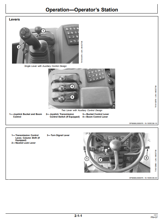 JOHN DEERE 444J LOADER OPERATOR MANUAL OMT229863