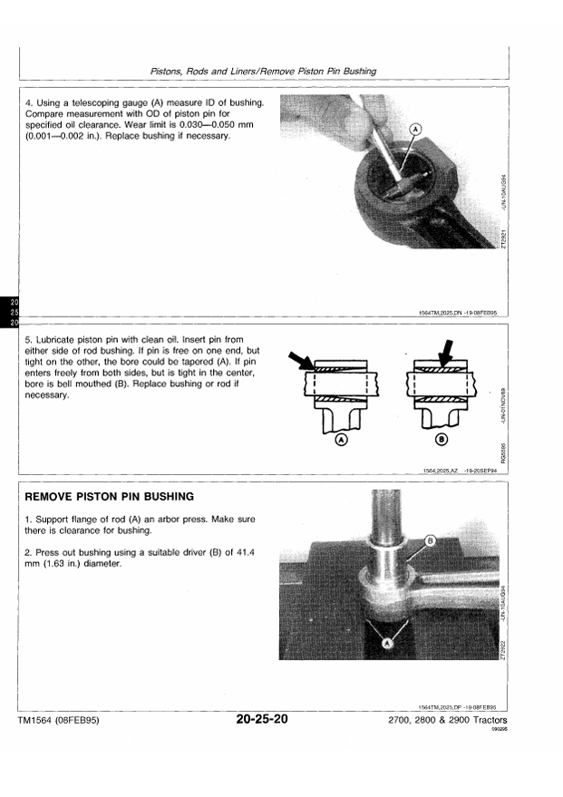 JOHN DEERE 2700, 2800 AND 2900 TRACTOR TECHNICAL MANUAL TM1564