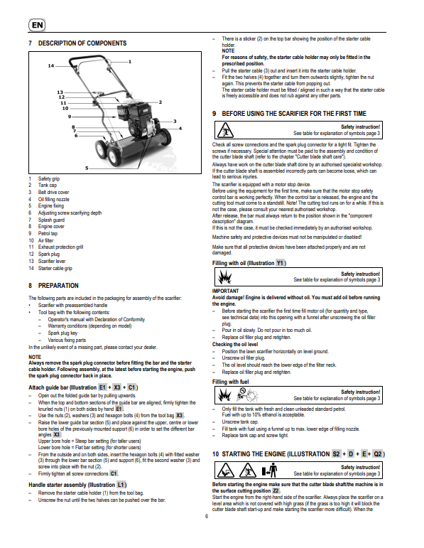 JOHN DEERE 45-220, D45C SCARIFIERS OPERATOR MANUAL SAU14750