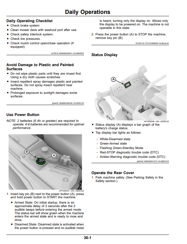 JOHN DEERE Z370RS RESIDENTIAL ZTRAK 42A DECK ZERO TURN MOWER OPERATOR MANUAL OMUC45088
