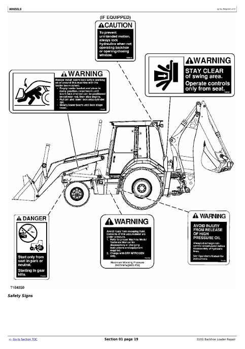 JOHN DEERE 310G BACKHOE LOADER REPAIR TECHNICAL MANUAL TM1886