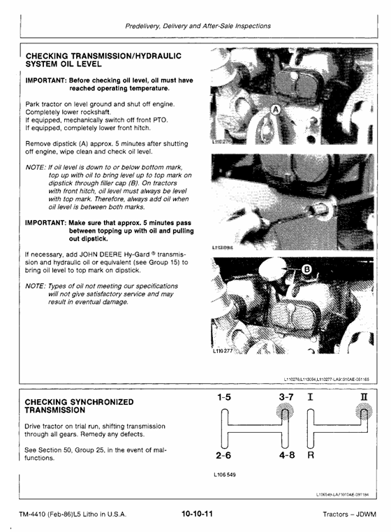 JOHN DEERE 3150 TRACTOR TECHNICAL MANUAL TM4410