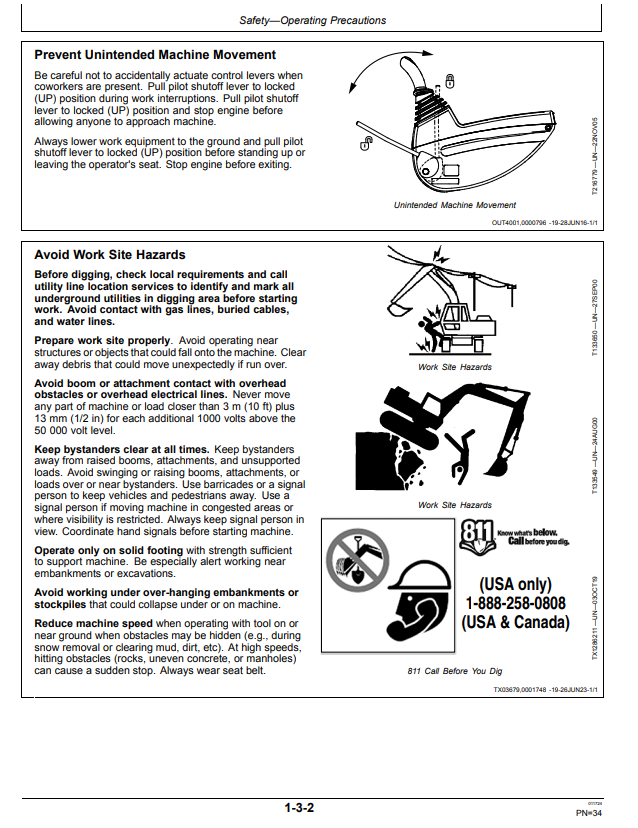 JOHN DEERE 670GLC EXCAVATOR OPERATOR MANUAL OMT364685X19