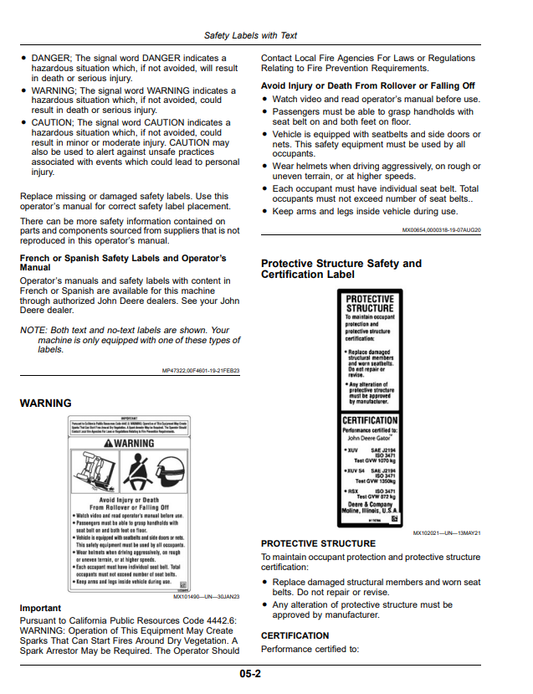 JOHN DEERE XUV560E, XUV560E S4 GATOR™ UTILITY VEHICLES OPERATOR MANUAL OMUC39381