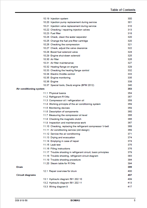 BOMAG BW213D-40 BW213PD-40 Roller Repair and Training Manual