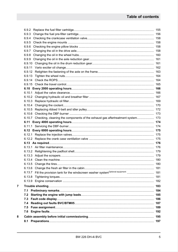 BOMAG BW226 DH-4I BVC Maintenance Manual 00807641 PDF