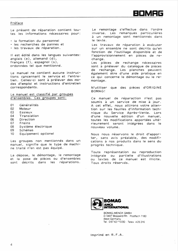 BOMAG BW 100 AD, BW 120 AD & BW 130 AD Repair Instructions PDF
