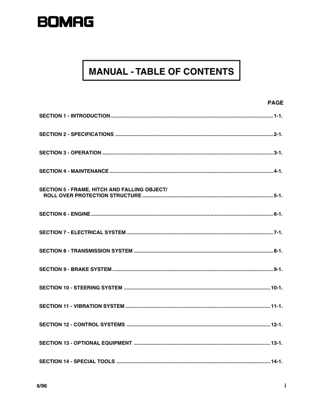 BOMAG BW 124D/PD/PDB Operating Instructions Manual 0852636