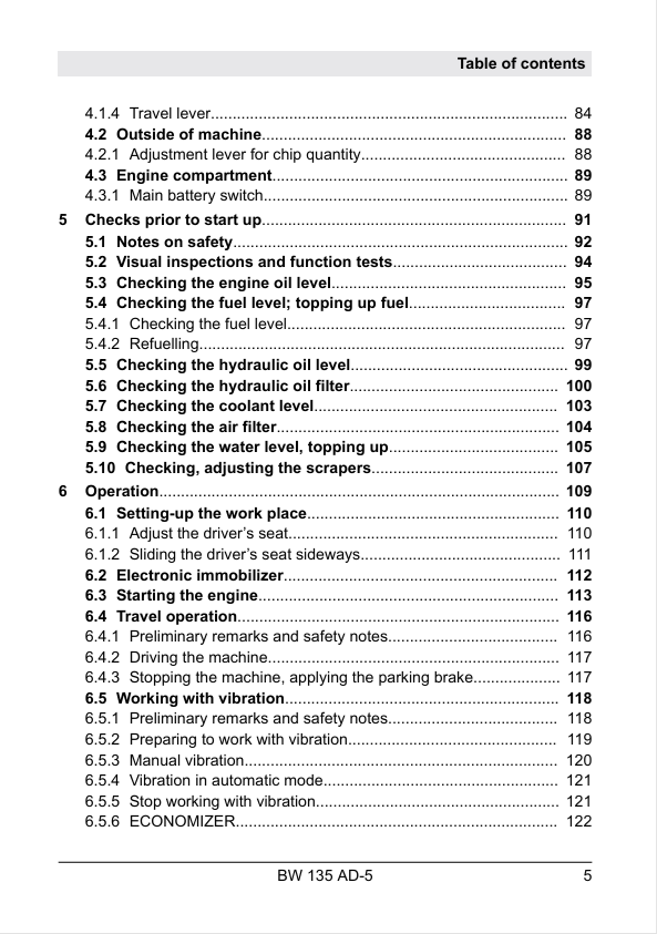 BOMAG BW 135 AD-5 Maintenance Instructions Manual PDF 2018