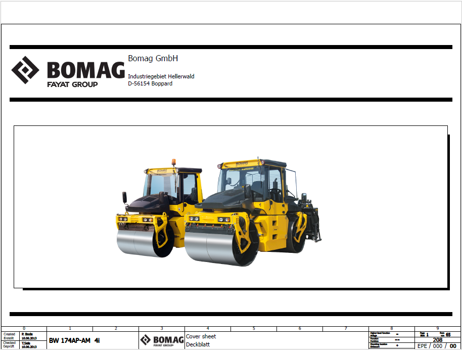 BOMAG BW 154 AP-4 Tier 4 Tandem Vibratory Roller Electric & Hydraulic Schematic Diagram Manual 101870651001–101870651040