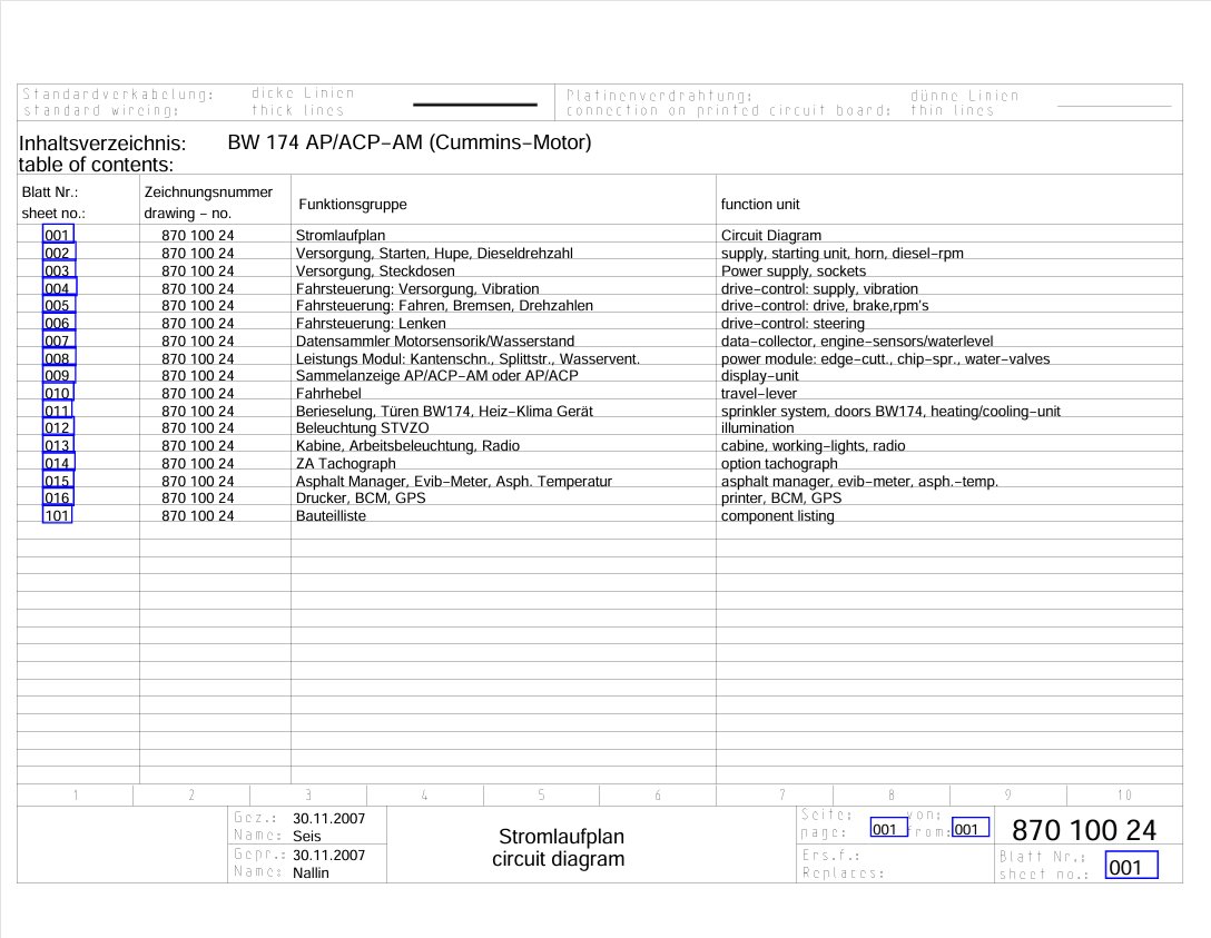 BOMAG BW 174 AP, ACP-AM CUMMINS MOTOR CIRCUIT DIAGRAM MANUAL 87010024 11.2007 PDF