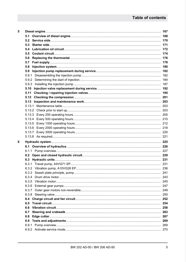 BOMAG BW 202 AD-50 Tandem Roller Service Training Manual PDF