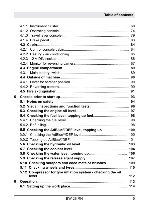 BOMAG BW 28 RH Operating, Care & Maintenance Manual 00820205EN PDF