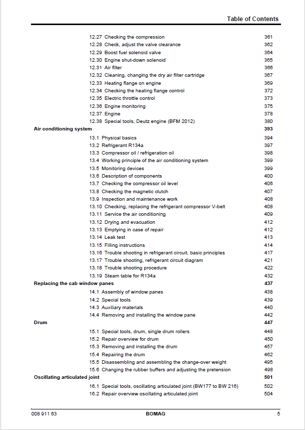 BOMAG Single Drum Roller BW 213 D-40 PD-40 2008 PDF Service Guide