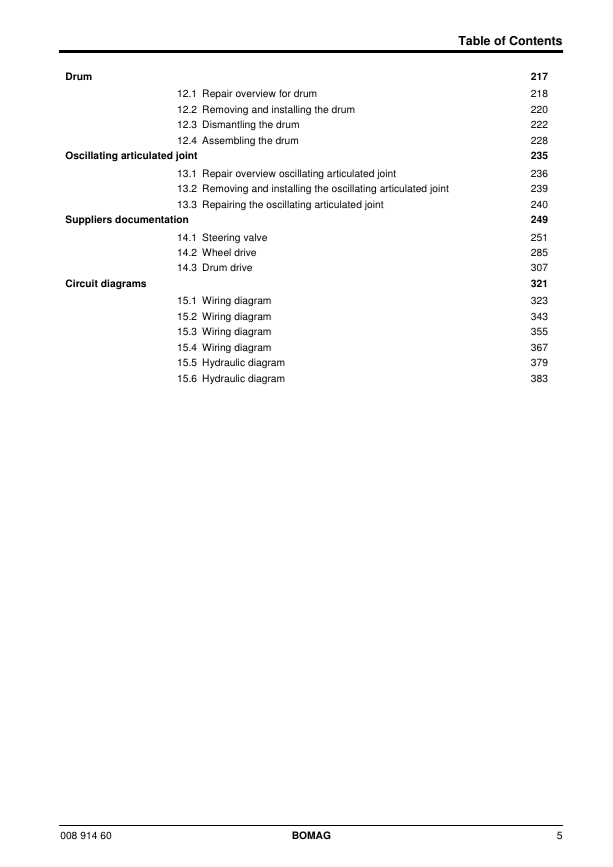 BOMAG Tandem Vibratory & Combination Roller Manual 00891460 PDF