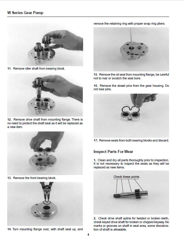 Barnes W-Series Hydraulic Gear Motor Troubleshooting & Service Manual PDF