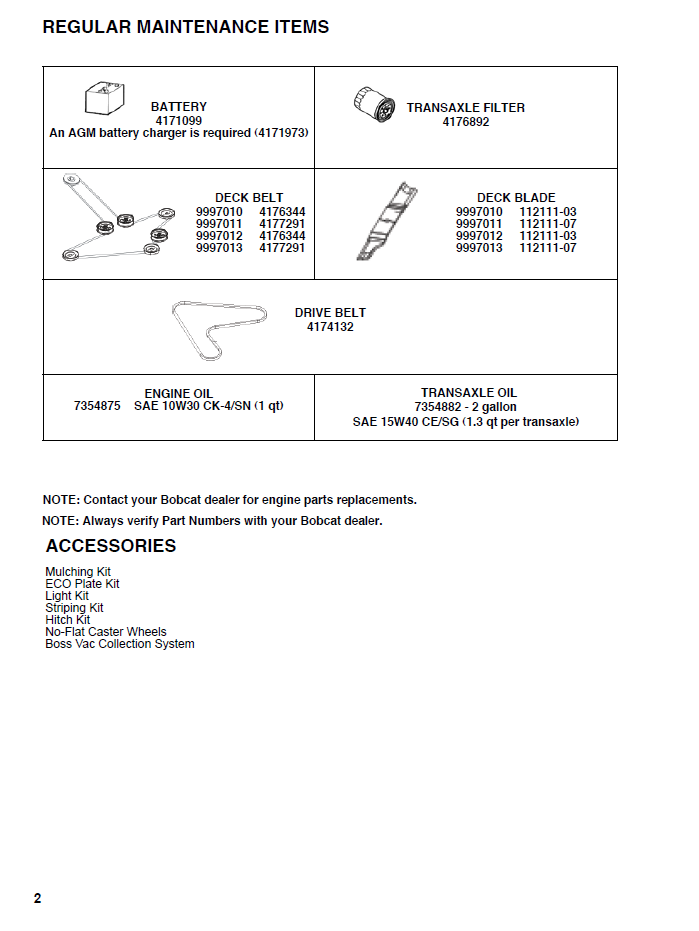 Bobcat ZT7000 Complete Operation & Maintenance Manual PDF