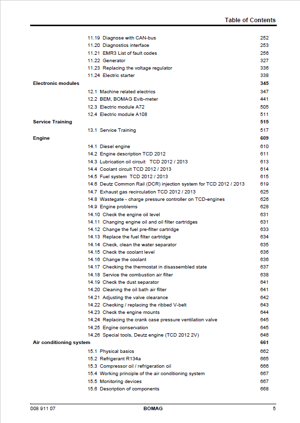 Bomag BW 219 PDH-4 SN 00891107 Maintenance Guide